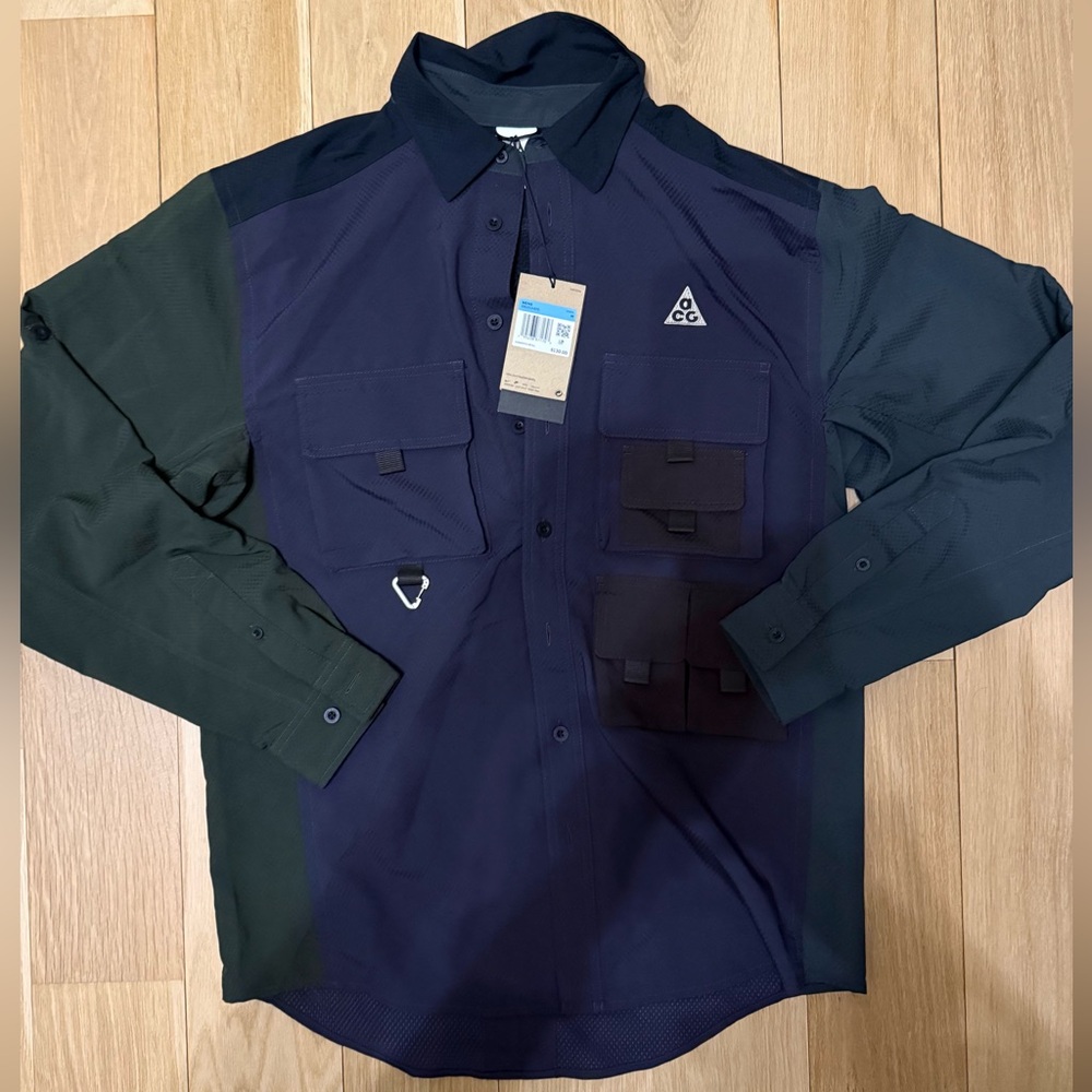 Nike ACG Devastation Trail Dri Fit UV Work Tactical Utility Shirt Db1013 070 M